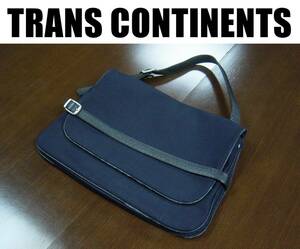 TRANS CONTINENTS トランスコンチネンツ手提げバッグ/ショルダーバッグ/ネイビー