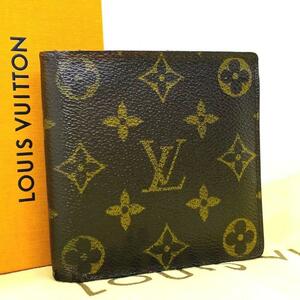 R461 極美品ルイヴィトン 二つ折り財布 モノグラム ウォレット ポルトフォイユ マルコ LOUIS VUITTON M61675