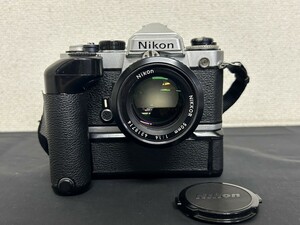 A1　Nikon　ニコン　FE　3406322　NIKKOR 50㎜ 1:1.4　一眼レフ　フィルムカメラ　MD-11付　現状品