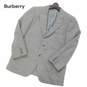 90s★ BURBERRYS ヴィンテージ バーバリー 秋冬 千鳥柄★ ウール テーラード ジャケット Sz.AB5　メンズ　I3T02548_C#N