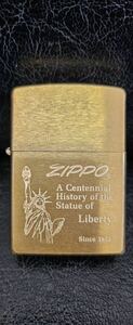 【1円～】ZIPPO SOLID BRASS STATUE OF LIBERTY ジッポー オイルライター D XIII 1997 自由の女神 ゴールドカラー ビンテージ 