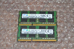 SAMSUNG 純正 低電圧対応 ノート用メモリ M471B1G73QH0-YK0 合計 16GB ( 8GB 2枚組 ) SODIMM DDR3L-1600 PC3L-12800S 8GB 2枚組 動作品