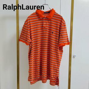 RalphLauren/ラルフローレン/XLオレンジボーダーポロシャツ