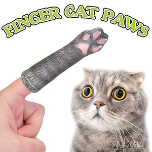 フィンガー キャット Finger Cat Paws 猫 ネコ 指にはめる おもちゃ 手 足 指人形 肉球 ペット 動画 遊び 【メール便OK】