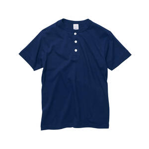 5004-01 5.6オンス ヘンリーネック Tシャツ UnitedAthle ユナイテッドアスレ ネイビー M 新品 送料無料