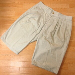 ◎HAMNETT キャサリン ハムネット◆スラックス ショーツ ハーフ / ショートパンツ タック付き ◆メンズ カーキ Mサイズ◆P1347