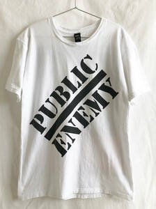 【ヴィンテージ / OBEY & PUBLIC ENEMY】W ネーム Tシャツ /M/ホワイト/アメリカ製 /激レア/ヒップホップTシャツ (p-232-1-5)