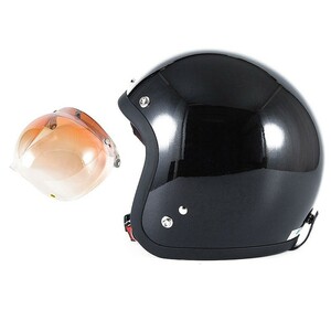 72JAM ジェットヘルメット&シールドセット VIVID BLACK - HD純正色ブラック フリーサイズ:57-60cm未満 +開閉式シールド JCBN-04 JJ-10