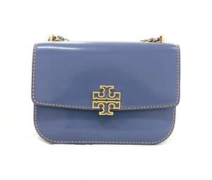 144 TORY BURCH トリーバーチ 2WAYバッグ チェーンバッグ ショルダーバッグ かばん ゴールド金具 パープル/ベージュ