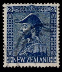 ニュージーランド切手　1926年　ジョージ５世 高額面普通切手 　２sh　使用済 （#182）