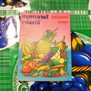 新品＆即決◎レトロかわいい小さなぬりえ【果物と野菜】タイ語と英語