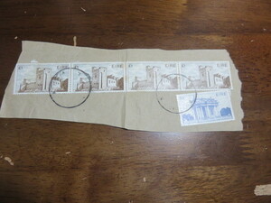 切手5枚「EIRE」（アイルランド）消印あり