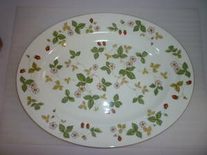 51020-1　大皿　楕円 44×34cm　WEDGWOOD　Bone China　WILD STRAWBERRT　R4406　ウエッジウッド　ワイルドストロベリー