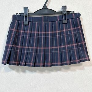 制服 黒・ピンク・えんじ色 チェック柄 マイクロミニスカート W70 丈27.5 冬用