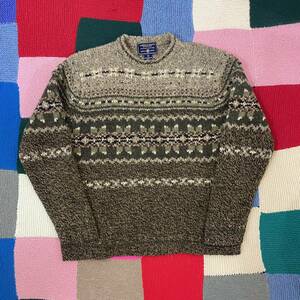 old American eagle heavy wool design knit sweater アメリカンイーグル ウールニット デザインセーター 90s 00s 柄ニット