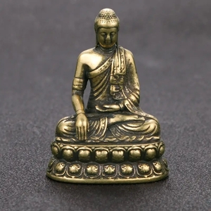 2000327142-２真鍮釈迦仏像 純銅の仏像 真鍮工芸ギフト新品・未使用品