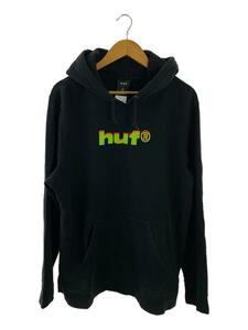 HUF◆ロゴプリント/プルオーバーパーカー/XL/コットン/BLK