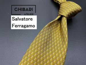 【超美品】Salvatore Feragamo　フェラガモ　ギター柄　ネクタイ　3本以上送料無料　ブラウン　0502215