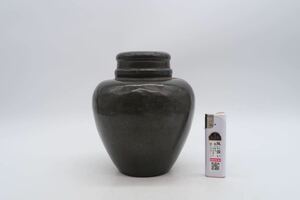 錫製 茶心壺 古錫 茶壺 茶入 煎茶道具 茶道具 時代物 茶壷 茶入れ 唐物H16cm 重さ1139g