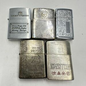 H165 まとめ ◎ Zippo ジッポー オイルライター 5点まとめセット レッドツェッペリン スリムタイプ 他 喫煙具 喫煙グッズ 4点火花あり ①