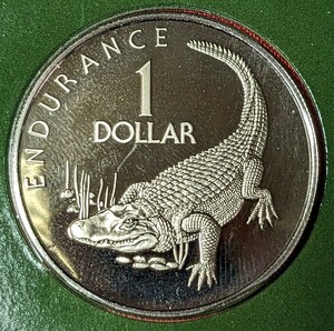 ガイアナ　1・ガイアナ・ドル白銅貨　1976年 　　【未使用プルーフセット出し・発行枚数28,000】　　　玉ちゃんNo.3237