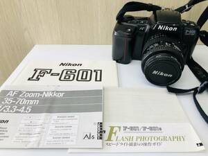 Nikon/ニコン/F-601 QUARTZ DATE/レンズ/AF NIKKOR 35-70mm 1:3.3-4.5 35-70ｍｍ/ストラップ 説明書付/フィルムカメラ