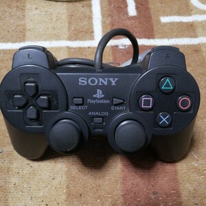 動作確認済 純正 PS ソニー sony プレイステーション PS1 デュアルショック コントローラ ダイヤモンド ブラック SCPH-1200 PlayStation