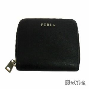 FURLA フルラ コンパクトジップ 二つ折り財布 ファスナー開閉式 ブラック 黒 ボタン開閉式小銭入れ 札入れ カード入れ クリックポスト発送