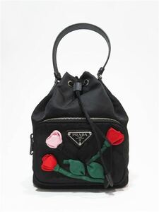 62746 PRADA ／ プラダ フラワーパッチワーク 巾着 バッグ