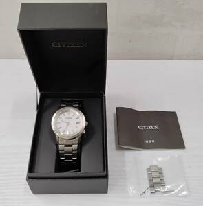 CITIZEN/シチズン　H415-R005677　エコドライブ　電波ソーラー　メンズ腕時計　箱付き　動作未確認　中古　ジャンク