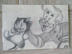 THE ART OF DISNEY [アートオブディズニー] ピノキオ ゼペットじいさん フィガロ コンセプトアート ポストカード