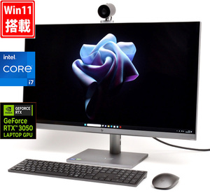 GeForce RTX 3050 Laptop 美品 4K 27型液晶一体型 HP ENVY All-in-One 27/ Qi対応 Windows11 / i7-12700 32GB NVMe SSD(1TB+2TB) 管:1341h