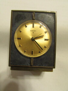 即決商品( 会津若松・旧家・蔵出し　)(　古い味わいのあるスイス製の小さな置き時計・SWIZA　)ジャンク品・貴重・珍品