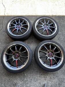 美品　WORK EMOTION ZR10 17×7J +47 4/100 DIREZZA DZ102 205/40R17 タイヤ付