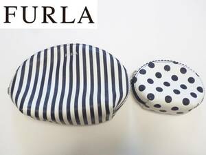 新品未使用　FURLA　フルラ　レザー　黒×白　ポーチ　2種類