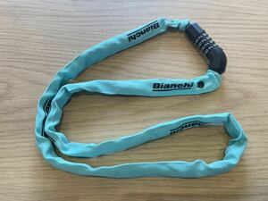 ■美品■BIANCHI ビアンキ ダイヤルチェーンロック 鍵 カギ ワイヤーロック ロードバイク パーツ アクセサリー P0729