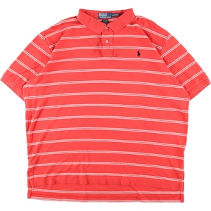 古着 ラルフローレン Ralph Lauren POLO by Ralph Lauren 半袖 ボーダー ポロシャツ メンズXXL /eaa339939 【SS2309】