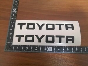 TOYOTA トヨタ カッティング ステッカー 2枚セット 艶無し黒 アウトドア キャンプ ランクル ハイラックス FJクルーザー RAV4 ハイエース