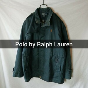 Polo by Ralph Lauren ミリタリージャケット XL ネイビー エポレット ガンパッチ ジャケット 古着 ポロラルフローレン ラルフローレン