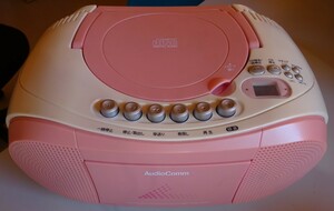 【中古・ジャンク】オーム電機　ラジオ・カセット・CDレコーダー　RCD-640N-P　通電確認済　2023070054