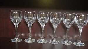 ボヘミアクリスタル クリスタルグラス ワイングラスPbO24% チェコ製 ビンテージ 6個セット