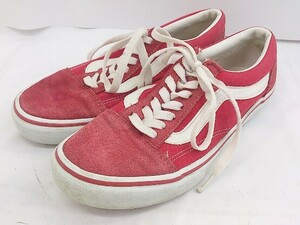 ◇ VANS ヴァンズ オールドスクール スニーカー シューズ サイズ 23.5cm レッド ホワイト レディース P