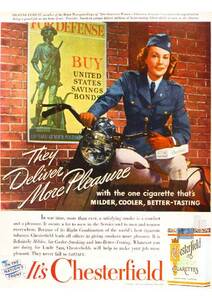 ●292F　1942年のレトロ広告 　チェスターフィールド　たばこ