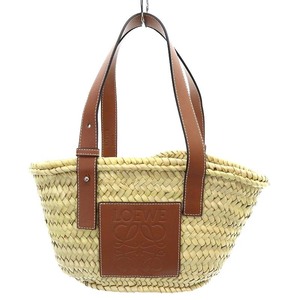 ロエベ LOEWE 411938 バスケットバッグ スモール かごバッグ ハンドバッグ アナグラム ナチュラル/タン /YO16 ■OH レディース