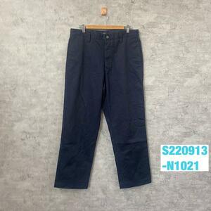 DOCKERS ドッカーズ チノパンツ ネイビー KHAKIS ジップフライ W34L32 実寸W34in USA 海外輸入 古着 S220913-N1021