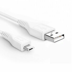 【vaps_7】MicroUSBケーブル 《1m》 《ホワイト》 1A USB(A)オス - USB(Micro-B)オス データ転送 充電ケーブル 送込